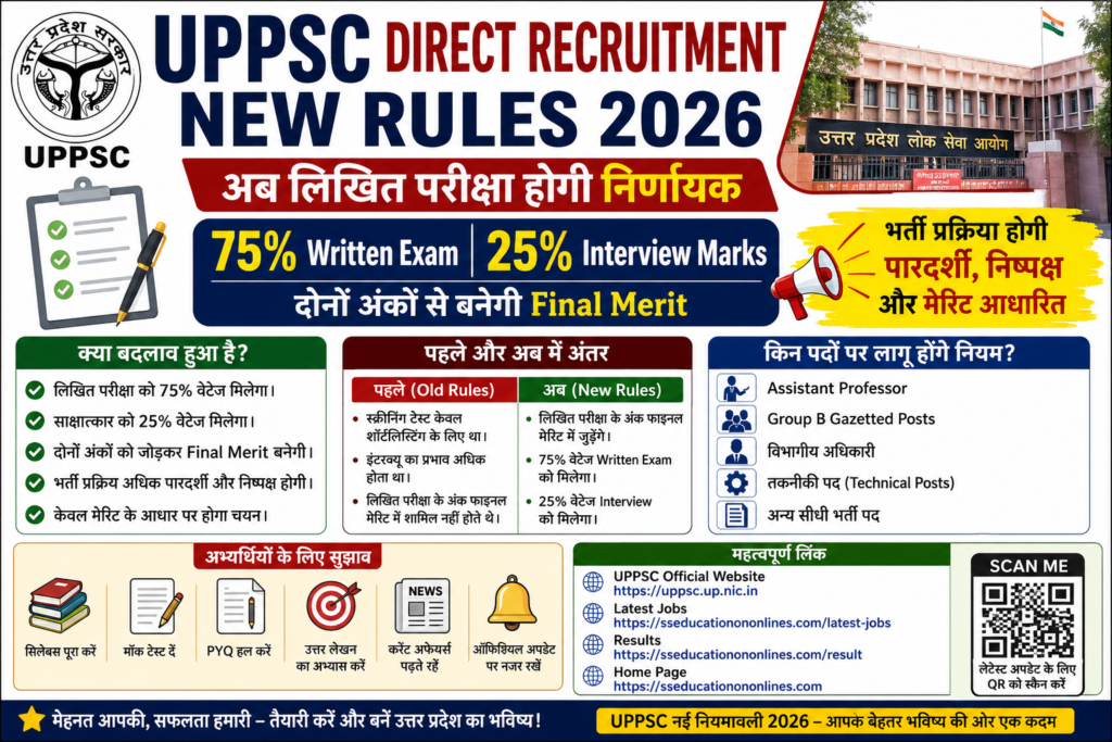 UPPSC Direct Recruitment New Rules 2026
